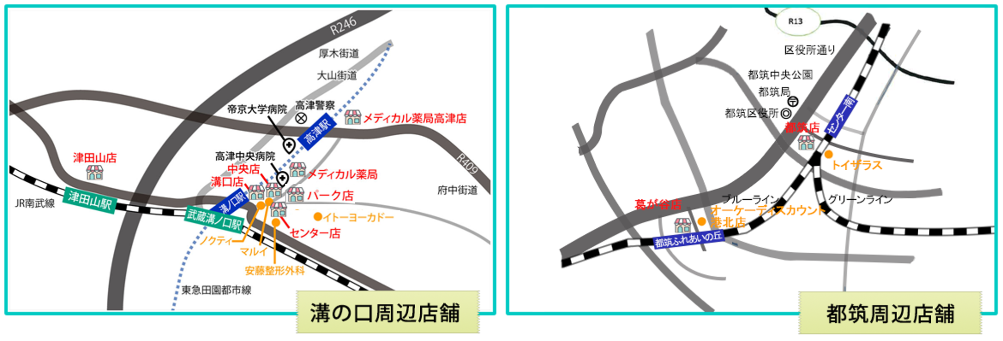 溝の口周辺店舗