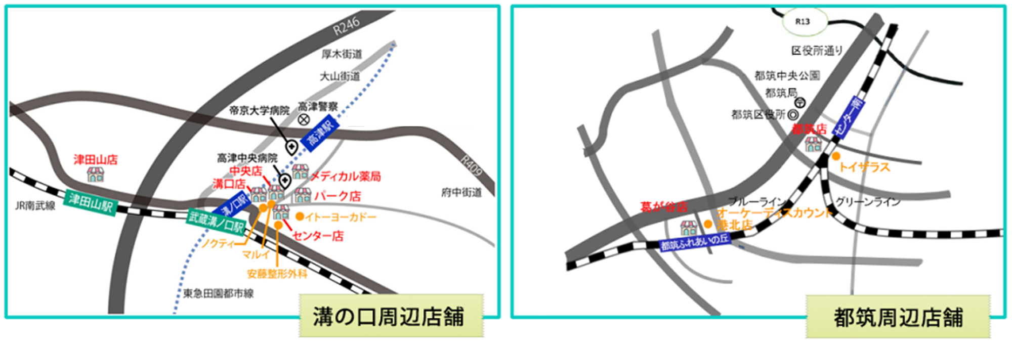 溝の口周辺店舗